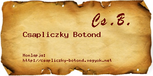 Csapliczky Botond névjegykártya